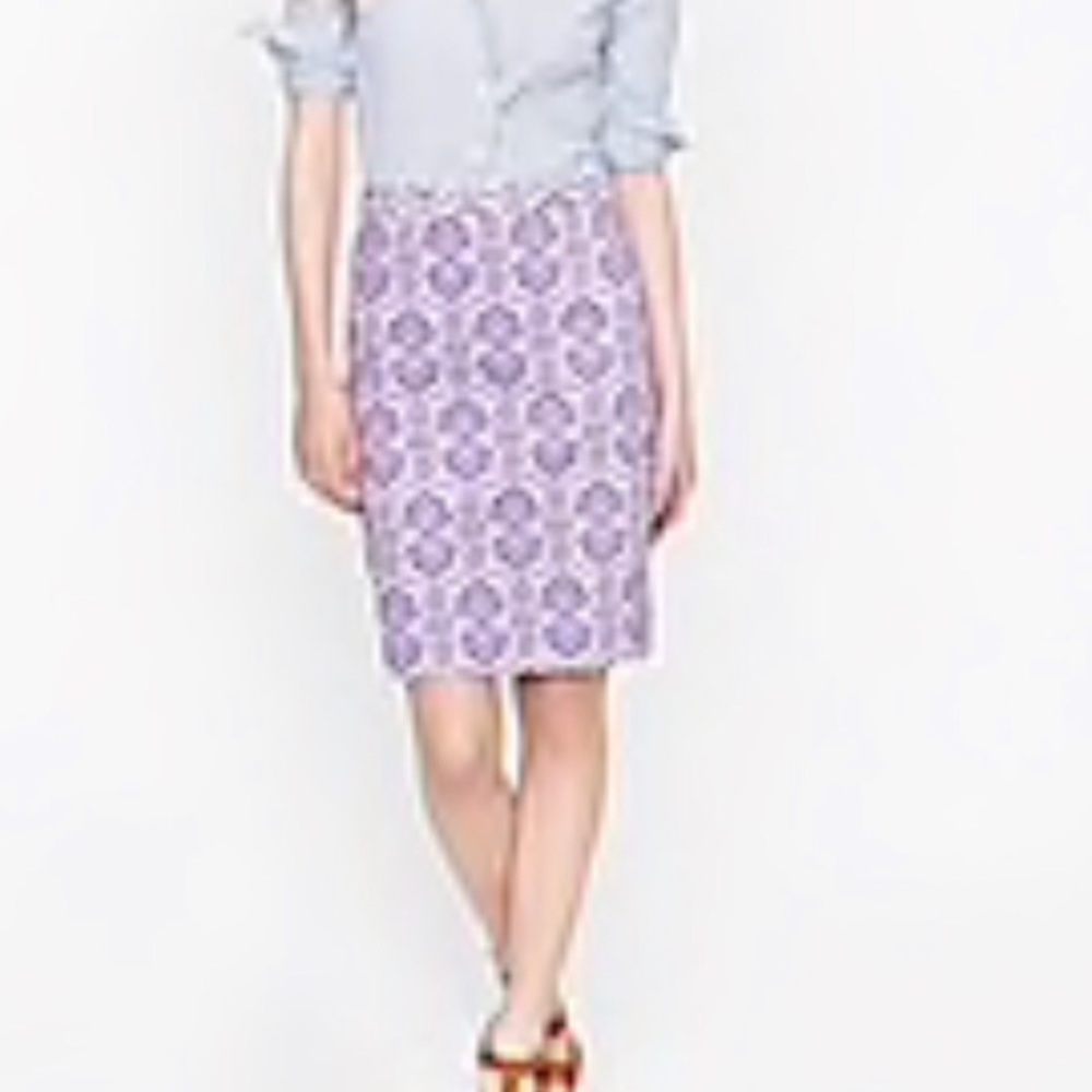 J. Crew Purple Medallion Paisley Pattern Skirt
